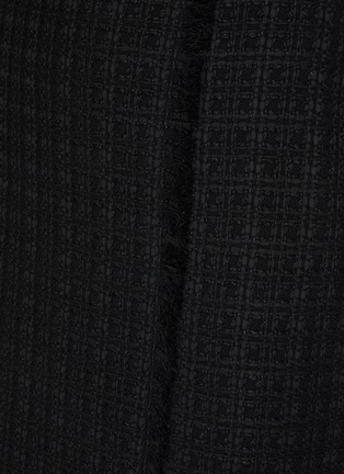  - ST. JOHN - Fringe Trim Tweed Front Slit Pencil Skirt