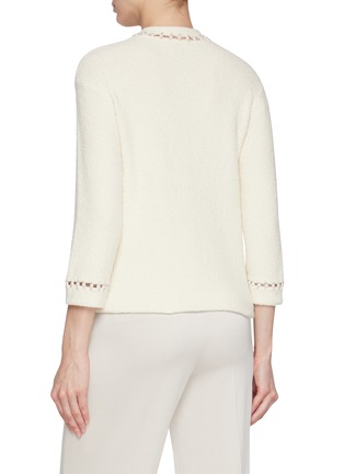 Back View - Click To Enlarge - ST. JOHN - Pearl Embellished Bouclé Jacket