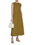 Figure View - Click To Enlarge - ST. JOHN - Cap sleeve Belted Midi Dress