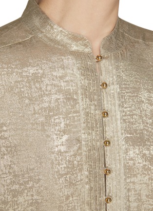  - ST. JOHN - Half Placket Metallic Blouse