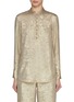 Main View - Click To Enlarge - ST. JOHN - Half Placket Metallic Blouse