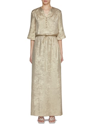 Main View - Click To Enlarge - ST. JOHN - Metallic Fluid Maxi Dress