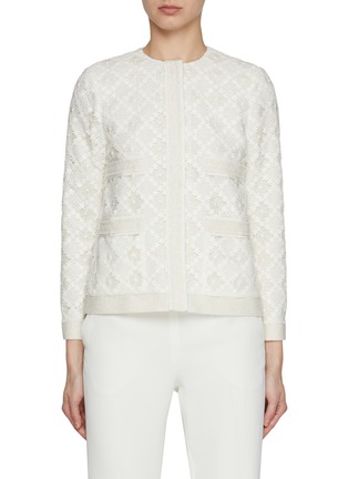 Main View - Click To Enlarge - ST. JOHN - Guipure Lace Tweed Jacket