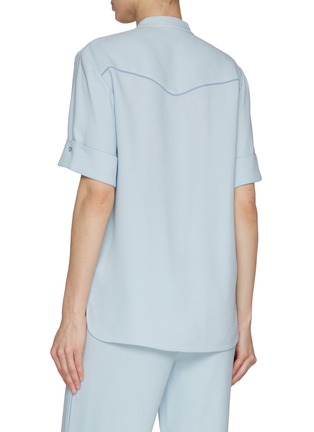 Back View - Click To Enlarge - ST. JOHN - Piping Button Down Blouse