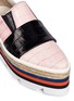 Detail View - Click To Enlarge - MSGM - Croc embossed leather flatform slip-ons