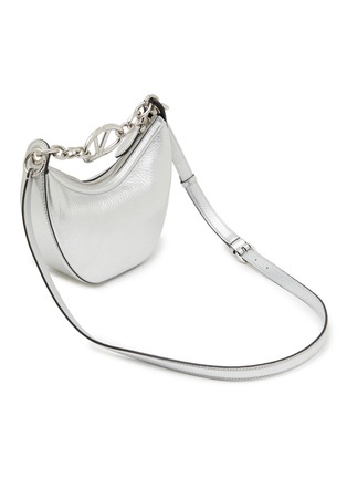 Detail View - Click To Enlarge - VALENTINO GARAVANI - Mini VLogo Moon Hobo Metallic Calfskin Shoulder Bag