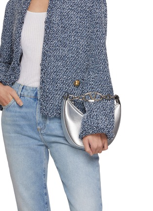 Figure View - Click To Enlarge - VALENTINO GARAVANI - Mini VLogo Moon Hobo Metallic Calfskin Shoulder Bag