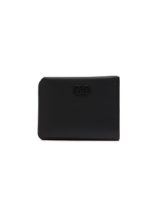 Main View - Click To Enlarge - VALENTINO GARAVANI - Lacquered Mini VLogo Leather Trifold Card Case