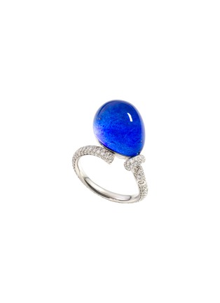 Main View - Click To Enlarge - VHERNIER - Palloncino Diamond Lapis Lazuli 18K White Gold Mini Ring — EU53