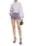 Figure View - Click To Enlarge - T BY ALEXANDER WANG - Puff Paint Logo Terry Sweatshorts