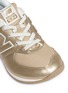 Detail View - Click To Enlarge - NEW BALANCE - '574' metallic faux leather kids sneakers