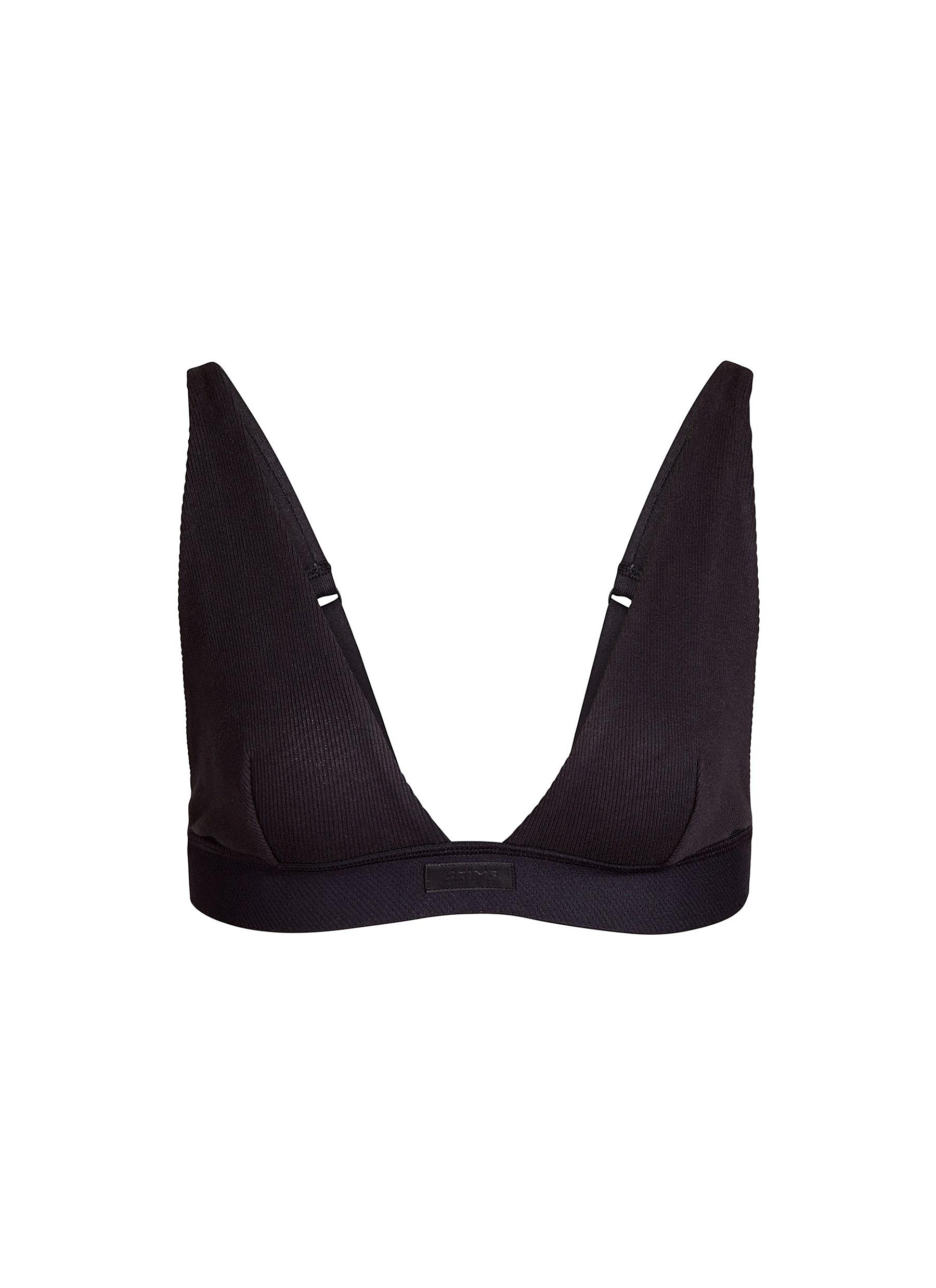 【関税込み】SKIMS ブラック コットン Plunge ブラレット SKIMS | Cotton Plunge Bralette | SOOT | Women | Lane Crawford