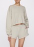 Figure View - Click To Enlarge - SKIMS - Cotton Fleece Cropped Crewneck Sweater