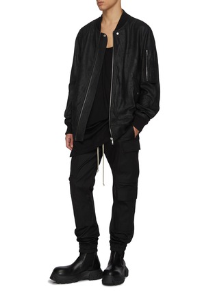 Figure View - Click To Enlarge - RICK OWENS  - Blister Leather Bomber Jacket