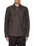 Main View - Click To Enlarge - RICK OWENS  - Brad Point Collar Strap Detail Leather Jacket