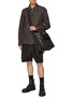 Figure View - Click To Enlarge - RICK OWENS  - Brad Point Collar Strap Detail Leather Jacket