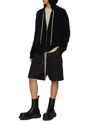 Figure View - Click To Enlarge - RICK OWENS  - Zip Up Hooded Jacket