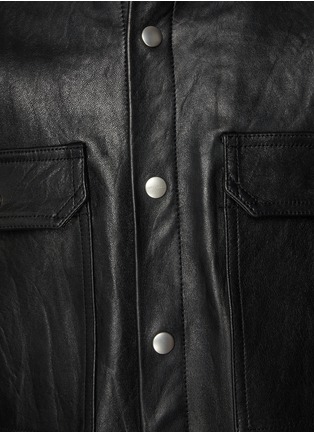  - RICK OWENS  - Waxy Leather Overshirt