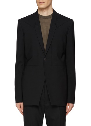 Main View - Click To Enlarge - RICK OWENS  - Fogpocket Single Breasted Peak Lapel Blazer