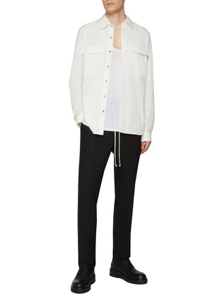 Figure View - Click To Enlarge - RICK OWENS  - Chest Pocket Poplin Work Shirt