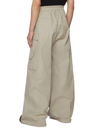 Back View - Click To Enlarge - RICK OWENS  - Elasticated Drawstring Zip Fly Cotton Blend Cargo Pants