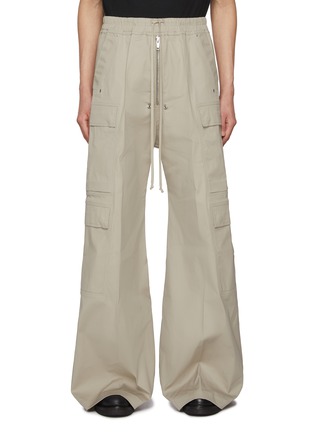 Main View - Click To Enlarge - RICK OWENS  - Elasticated Drawstring Zip Fly Cotton Blend Cargo Pants