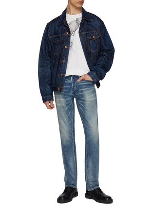 Figure View - Click To Enlarge - DENHAM - Forge Selvedge Straight Leg Jeans