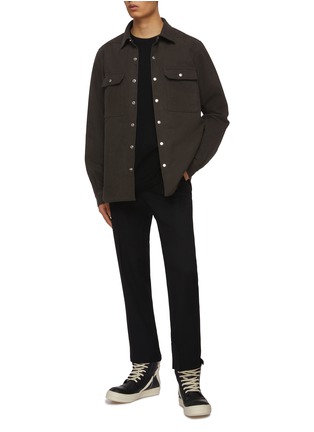 Figure View - Click To Enlarge - RICK OWENS  - Chest Pocket Wool Shirt Jacket