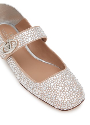 Detail View - Click To Enlarge - VALENTINO GARAVANI - VLogo Embellished Leather Ballerina Flats