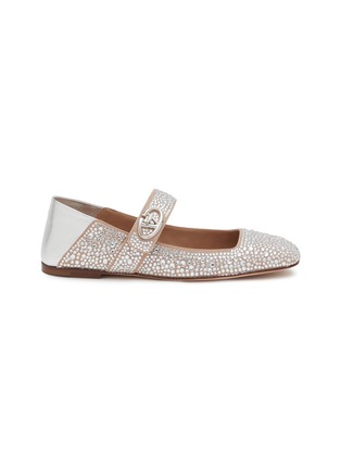 Main View - Click To Enlarge - VALENTINO GARAVANI - VLogo Embellished Leather Ballerina Flats