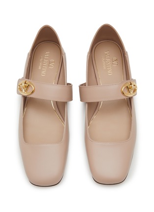 Detail View - Click To Enlarge - VALENTINO GARAVANI - VLogo Locker Leather Ballerina Flats