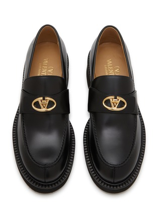 Detail View - Click To Enlarge - VALENTINO GARAVANI - VLogo Locker Calfskin Leather Loafers