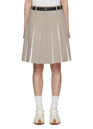 Main View - Click To Enlarge - SOUTHCAPE - Belted Pleated Skort