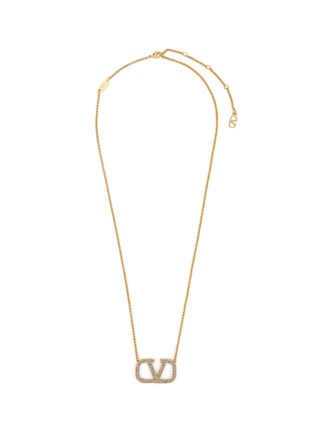 Main View - Click To Enlarge - VALENTINO GARAVANI - VLogo Signature Strass Brass Necklace