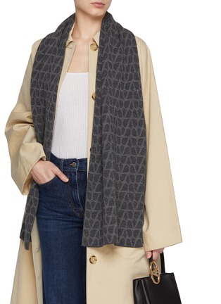 Figure View - Click To Enlarge - VALENTINO GARAVANI - Toile Iconographe Knitted Wool Cashmere Blend Scarf