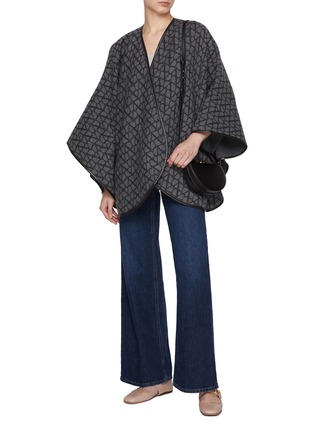 Figure View - Click To Enlarge - VALENTINO GARAVANI - Toile Iconographe Wool Cashmere Blend Double Poncho