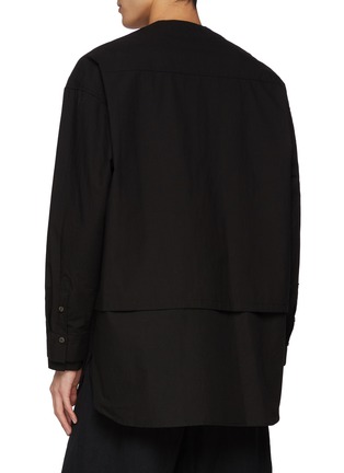 Back View - Click To Enlarge - THE VIRIDI-ANNE - Layered V-Neck Cotton Shirt