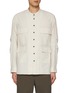 Main View - Click To Enlarge - THE VIRIDI-ANNE - Band Collar Cotton Linen Shirt