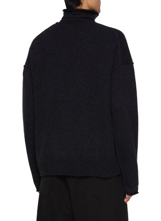 Back View - Click To Enlarge - THE VIRIDI-ANNE - Diagonal Opening Cotton Wool Sweater