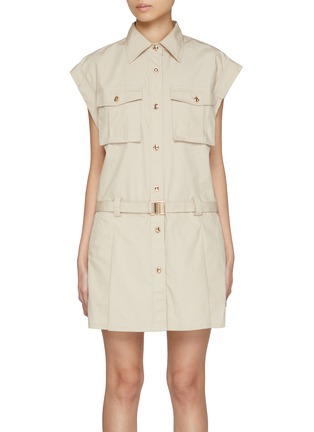 Main View - Click To Enlarge - MO&CO. - Short Sleeve Cargo Cotton Dress