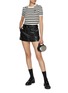 Figure View - Click To Enlarge - MO&CO. - Logo Patch Striped Knitted Top