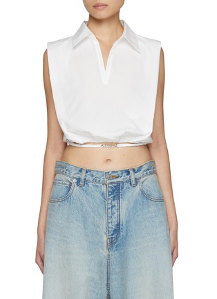 Main View - Click To Enlarge - MO&CO. - Shirt Style Drawstring Top