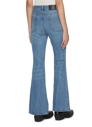 Back View - Click To Enlarge - MO&CO. - Medium Washed Denim Flared Jeans