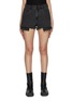 Main View - Click To Enlarge - MO&CO. - Frayed Edge Washed Denim Shorts