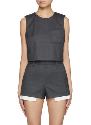 Main View - Click To Enlarge - MO&CO. - Layered Sleeveless Cropped Top