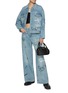 Figure View - Click To Enlarge - MO&CO. - Graffiti Print Medium Washed Denim Jacket