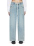 Main View - Click To Enlarge - MO&CO. - Drawstring Waist Light Washed Jeans