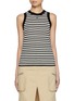 Main View - Click To Enlarge - MO&CO. - Striped Logo Trim Tank Top