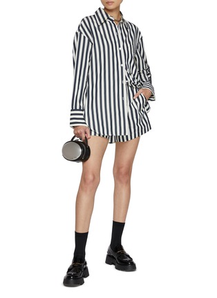 Figure View - Click To Enlarge - MO&CO. - Striped Cotton Shirt