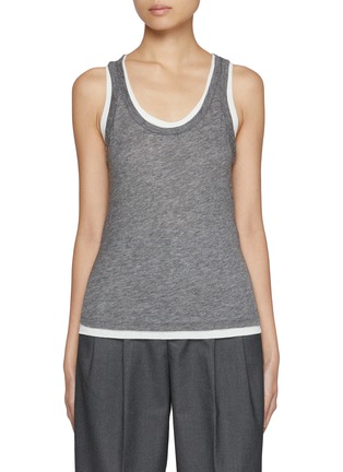 Main View - Click To Enlarge - MO&CO. - Contrast Detail Racerback Tank Top